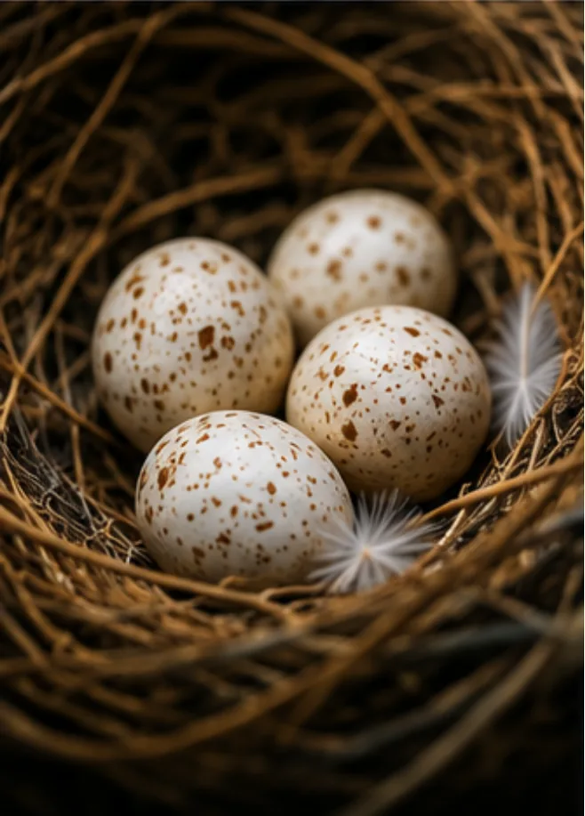 Clutch of eggs in a nest