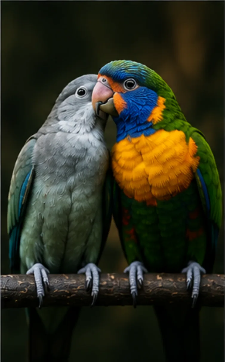 A bonded pair perched together